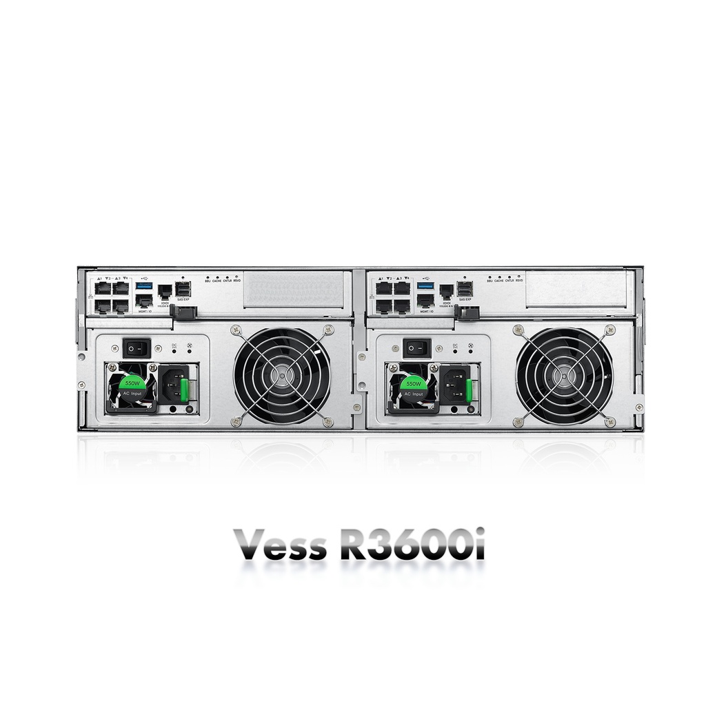 Promise Vess R3600yiD Controller Dual/2x8GB DDR4 8x1GbE+4x25GbE/2xSFF-8644 2x550W